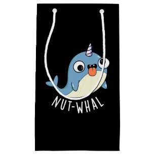 Nut-whal Funny Narwhal Pun Dark BG Small Gift Bag