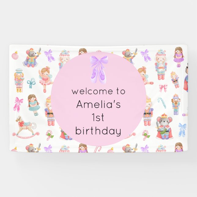 Nutcracker 1st Birthday Banner (Horizontal)