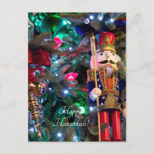 nutcracker and ornament holiday postcard