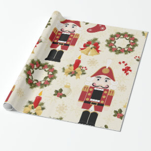 Nutcracker and Wreath Wrapping Paper