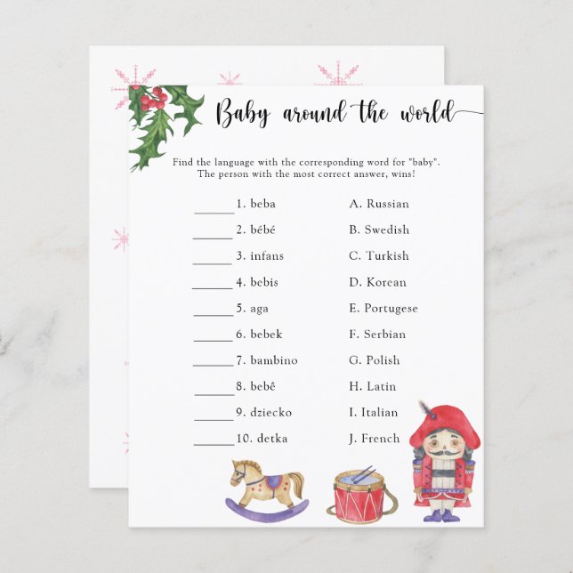 Nutcracker - Baby around the world game (Front/Back)