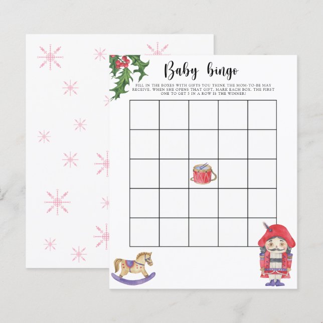 Nutcracker - Baby shower bingo game (Front/Back)