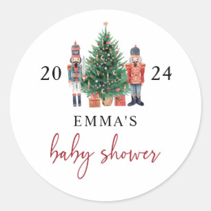 Nutcracker Baby Shower Classic Round Sticker