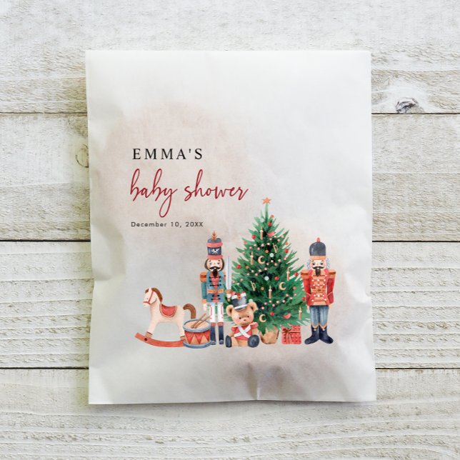 Nutcracker Baby Shower Favour Bag (Baby Shower Holiday Nutcracker Favor Bags)