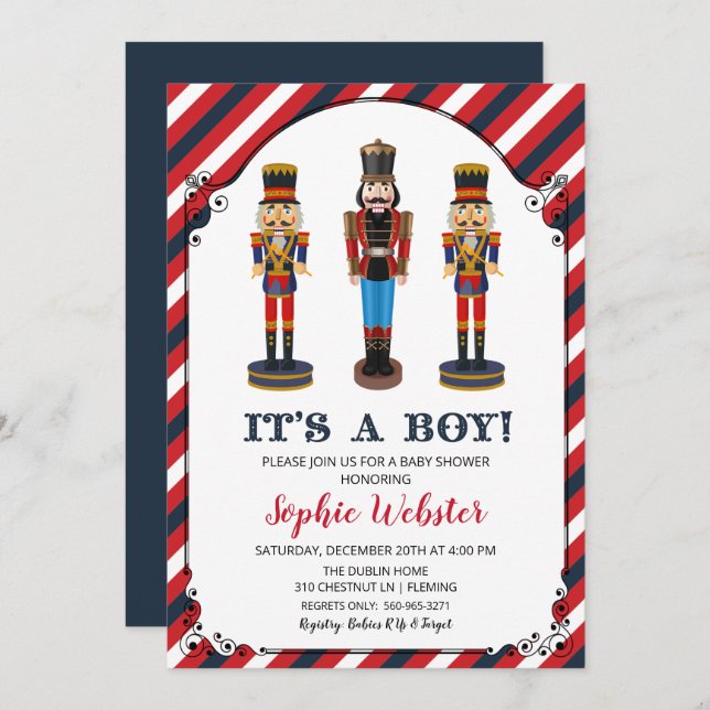 Nutcracker Baby Shower Invitation (Front/Back)