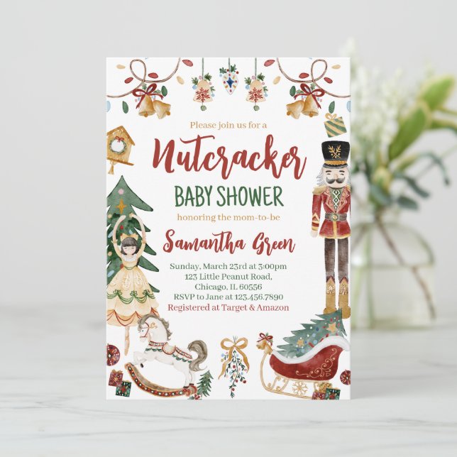 Nutcracker Baby Shower Invitation (Standing Front)