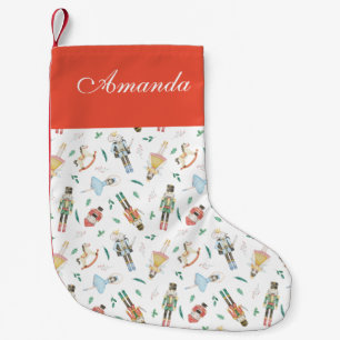 Nutcracker baby small christmas stocking
