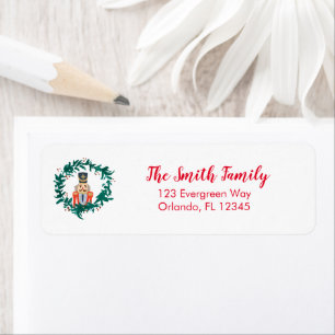 Nutcracker BalIet Wreath Christmas Address Label Return Address Label