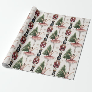 Nutcracker Ballerina ballet dancer christmas tree Wrapping Paper