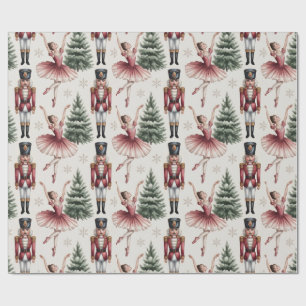Nutcracker Ballerina ballet dancer christmas tree Wrapping Paper