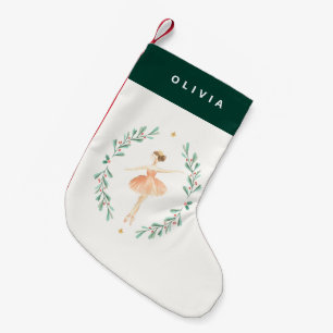 Nutcracker ballerina botanical cute Christmas Smal Small Christmas Stocking