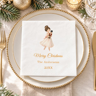 Nutcracker Ballerina Christmas dinner party Napkin