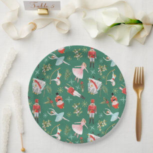 Nutcracker Ballerina Christmas  Paper Plate