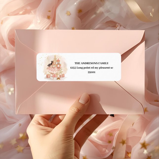 Nutcracker Ballerina Christmas  Return Address Label (Creator Uploaded)