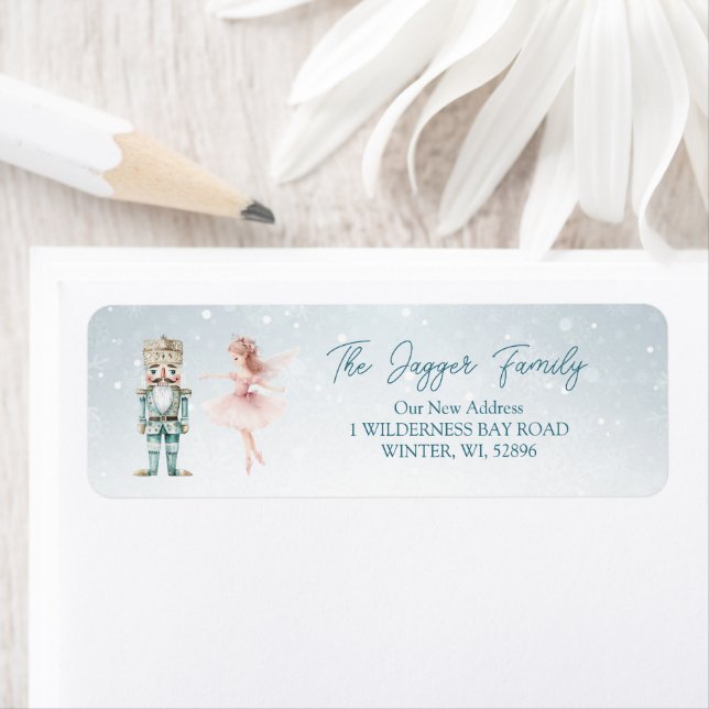 Nutcracker Ballerina Christmas return address  Return Address Label (Insitu)