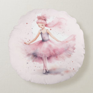 Nutcracker Ballerina Christmas  Round Cushion