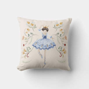 Nutcracker Ballerina Christmas Throw Pillow