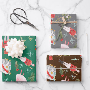 Nutcracker Ballerina Christmas  Wrapping Paper Sheet