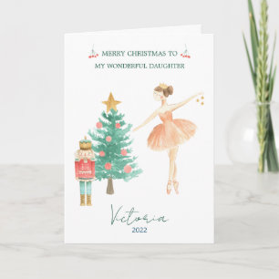 Nutcracker Ballerina Daughter Christmas Holiday Card
