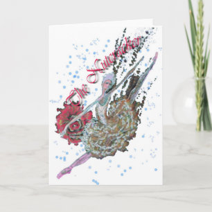 Nutcracker Ballerina in Grand Jete-322 Holiday Card