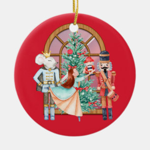 Nutcracker Ballerina Mouse King Red Personalised Ceramic Ornament