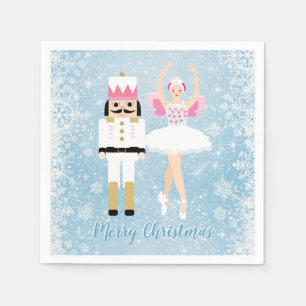 Nutcracker, ballerina, snowflakes Christmas Napkin