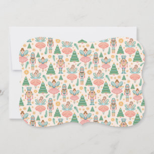 Nutcracker Ballet and Fairies on Cream Background Card