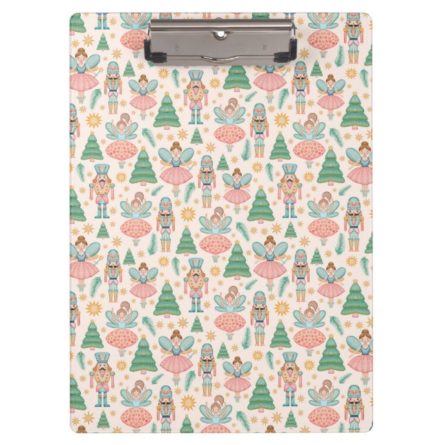 Nutcracker Ballet and Fairies on Cream Background Clipboard (Front)