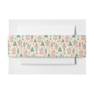 Nutcracker Ballet and Fairies on Cream Background Invitation Belly Band