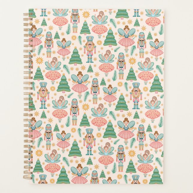 Nutcracker Ballet and Fairies on Cream Background Planner (Front)