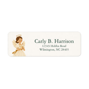 Nutcracker Ballet Angel Christmas Return Address Label
