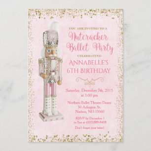 Nutcracker Ballet Birthday Invitation