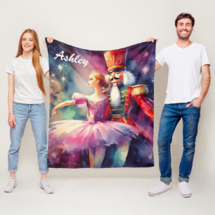 Nutcracker Ballet Christmas Ballerina Personalised Fleece Blanket