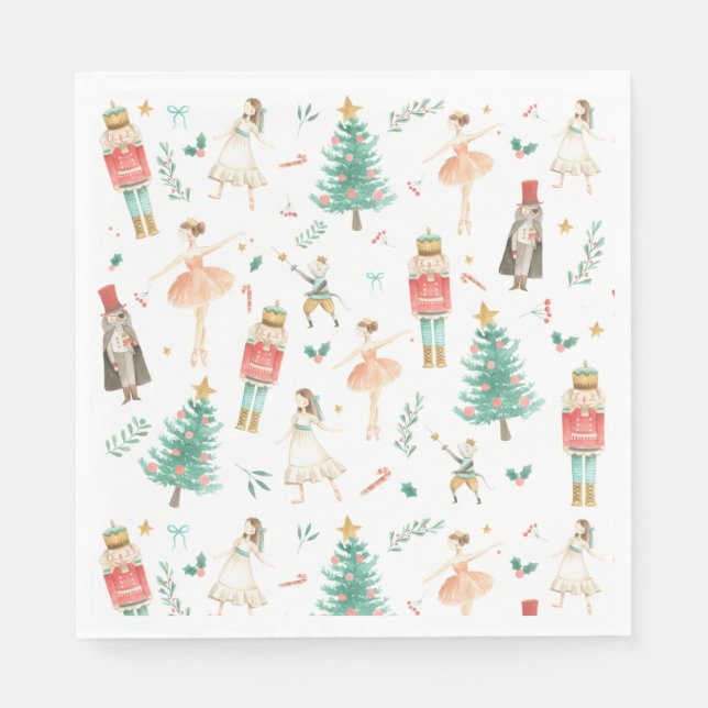 Nutcracker Ballet Christmas Images  Napkin (Front)