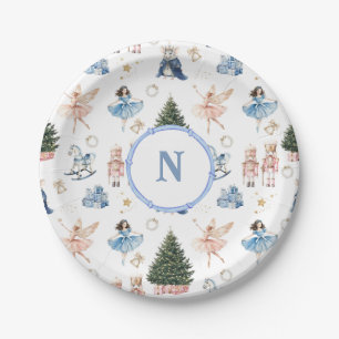 Nutcracker Ballet Christmas Monogrammed  Paper Plate