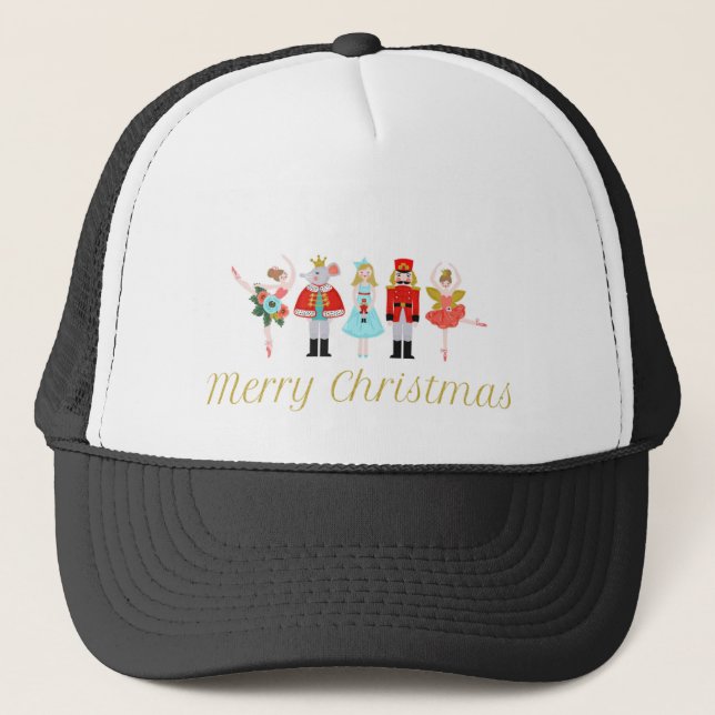 Nutcracker Ballet Christmas Trucker Hat (Front)