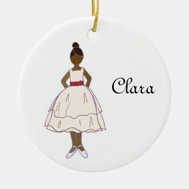Nutcracker Ballet Clara Customisable Keepsake Ceramic Ornament (Front)