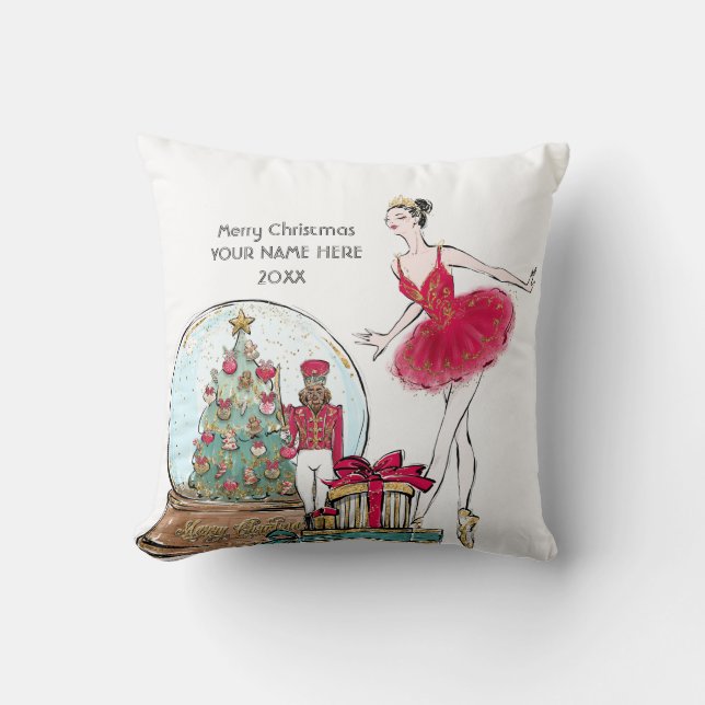 Nutcracker Ballet Dancer Ceramic Ornament Cushion (Front)