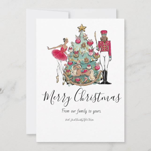 Nutcracker Ballet Dancer Holiday Card (Front)