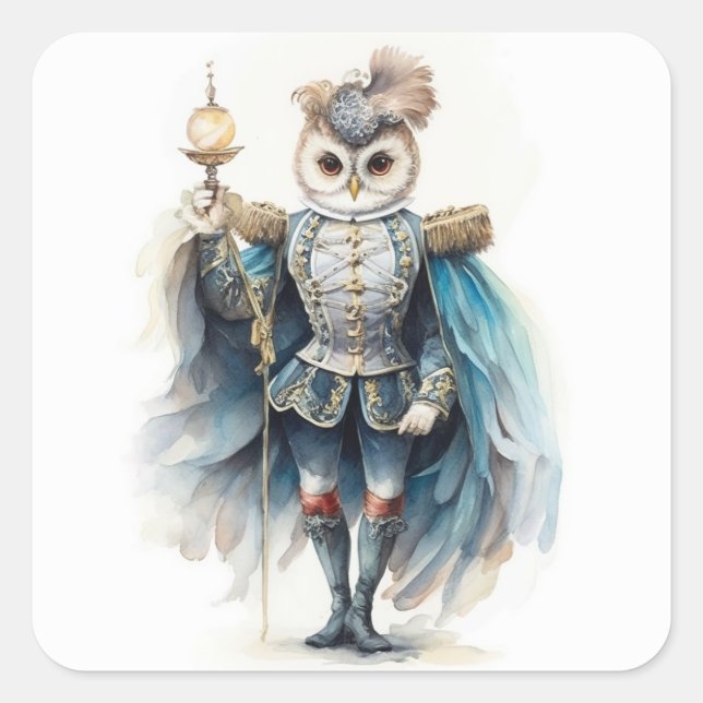Nutcracker Ballet, Drosselmeyer Owl Square Sticker (Front)