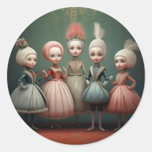 Nutcracker Ballet Fashion-Buffoons/Polichinelles Classic Round Sticker