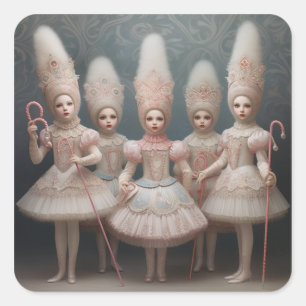 Nutcracker Ballet Fashion-Mirliton Dancers Square Sticker