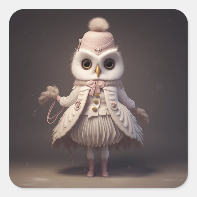 Nutcracker Ballet Fashion-Owl Drosselmeyer Square Sticker (Front)