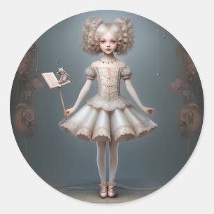 Nutcracker Ballet Fashion-Page Dancers Classic Round Sticker