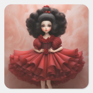 Nutcracker Ballet Fashion-Spanish Dancers Square Sticker