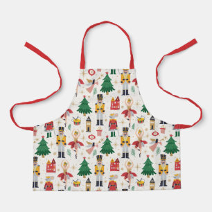 Nutcracker Ballet Holiday Pattern Apron