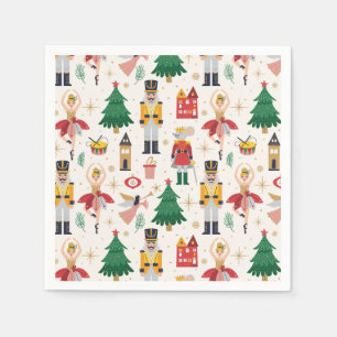 Nutcracker Ballet Holiday Pattern Napkin