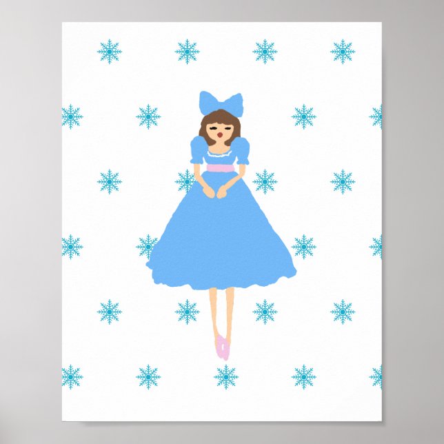 Nutcracker Ballet Illustration Clara Poster (Front)