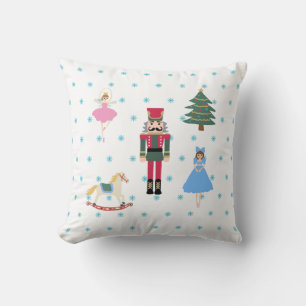 Nutcracker Ballet Illustration Snowflake Cushion
