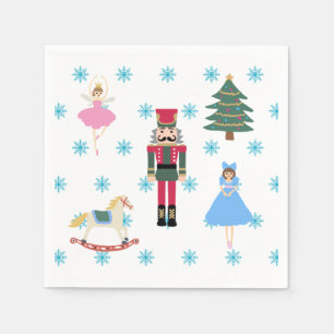 Nutcracker Ballet Illustration Snowflake Napkins